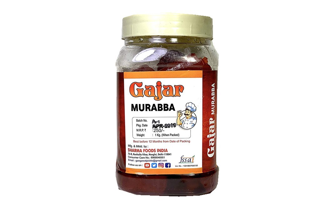 Gangawat Gajar Murabba    Plastic Jar  1 kilogram